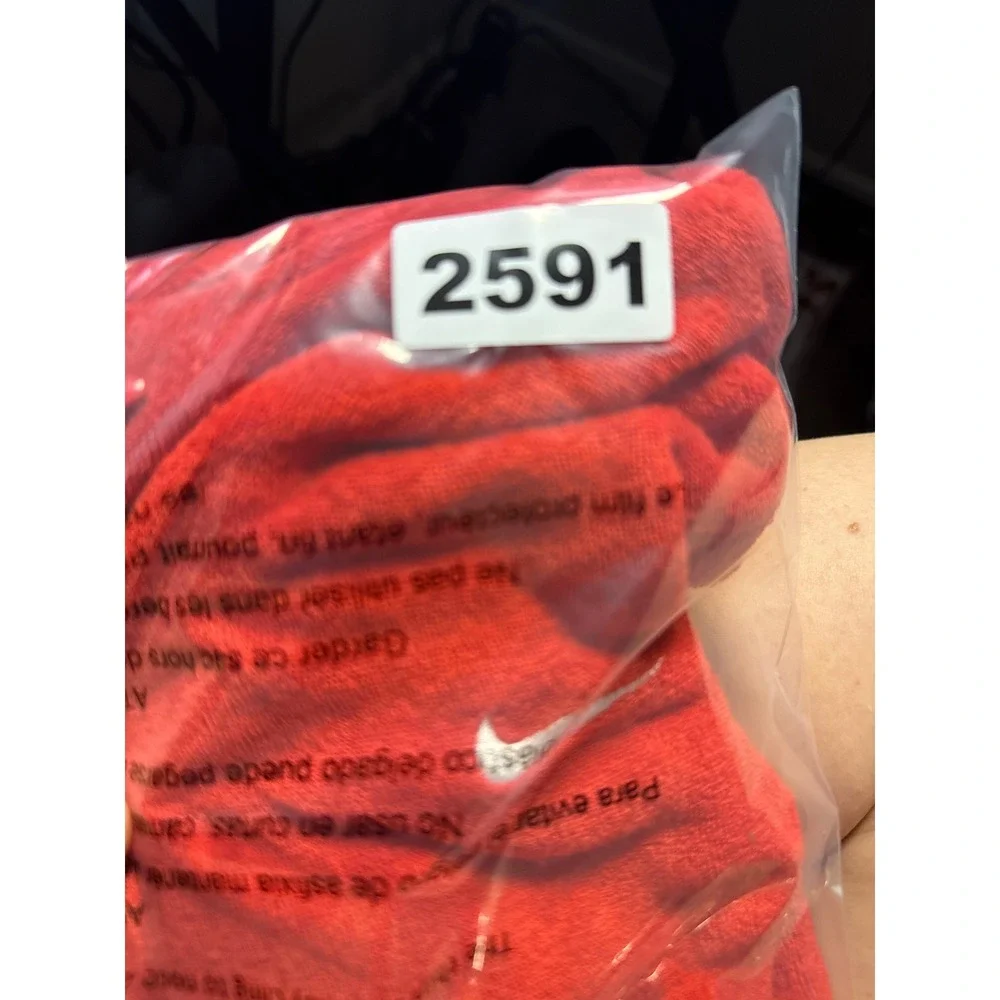 Nike XL‎ Red Velour Terry Cloth Full Zip Hoodie Sweatshirt Kids Size 18-20 Y2K